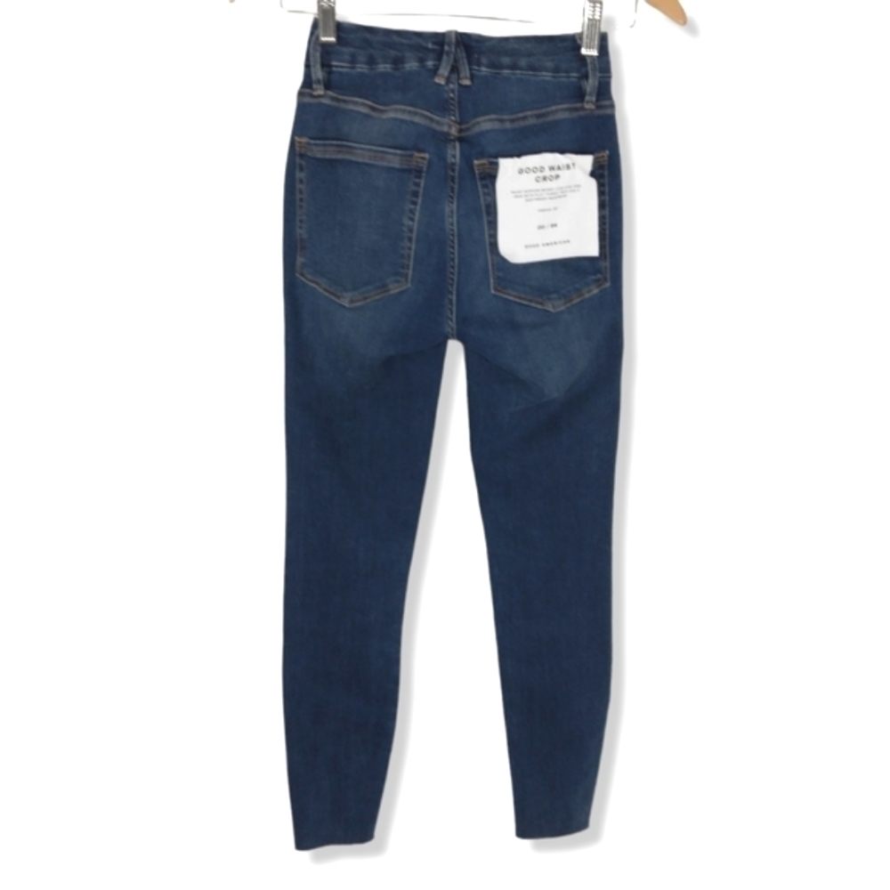 NWT Good American Good Waist Crop Raw Edge Jean Size 24 - Picture 4 of 11